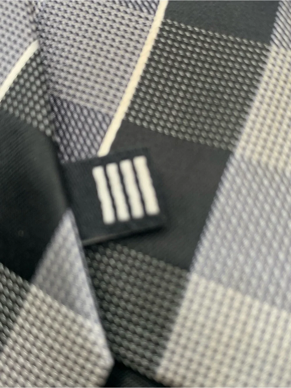 Geoffrey Beene Black and Gray Windowpane Plaid Tie business formal interview